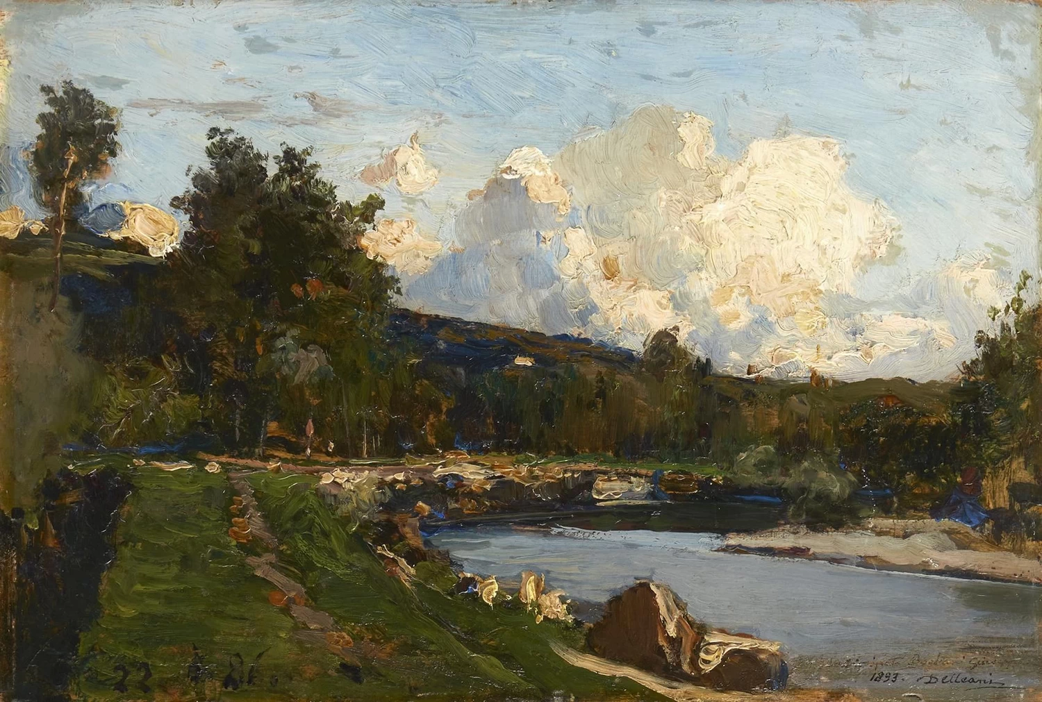 Paesaggio con corso d'acqua